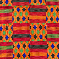 Orange Square Kente Djembe Hat