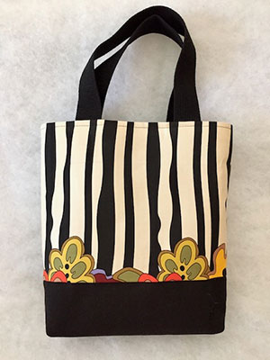 Black White Stripe Tote